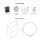 Armoire à chaussures STIVIO 2x 2 portes battantes, noire, 60 cm, miroir rond à LED avec cadre, 80 cm (3 intensités déclairage)
