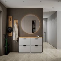 Schuhschrank STIVIO 2x 2 Klappe Weiß Grau 60 cm,...