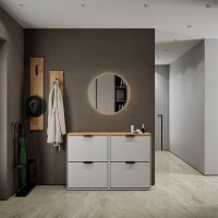 Schuhschrank STIVIO 2x 2 Klappe Weiß Grau 60 cm,...