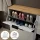 Scapolo per scarpe STIVIO 2x 2 ante a ribalta bianco-grigio 60 cm, specchio rotondo con cornice e illuminazione a LED 60 cm (3 livelli di luminosità)