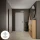 Meuble à chaussures STIVIO 2x 3 portes relevables, chêne doré, 60 cm, miroir rond sans cadre à LED, 100 cm (2 intensités déclairage)