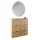 Meuble à chaussures STIVIO 2x 3 portes relevables, chêne doré, 60 cm, miroir rond sans cadre à LED, 100 cm (2 intensités déclairage)