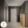 Meuble à chaussures STIVIO 2x 3 portes battantes, chêne doré, 60 cm, miroir rond sans cadre à LED, 60 cm (2 intensités déclairage)
