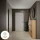 Meuble à chaussures STIVIO 2x 3 portes battantes, chêne doré, 60 cm, miroir rond à LED avec cadre, 80 cm (3 intensités déclairage)