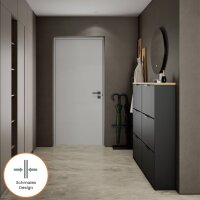 Schuhschrank STIVIO 2x 3 Klappe Schwarz 60 cm, LED...
