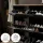 Meuble à chaussures STIVIO 2x 3 portes, noir, 60 cm, miroir rond sans cadre à LED, 80 cm (2 intensités déclairage)
