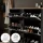 Shoe Cabinet STIVIO 2x 3 Flap Black 60 cm, Oval with Frame LED Mirror (3 Light Levels)