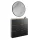 Shoe Cabinet STIVIO 2x 3 Flap Black 60 cm, Oval with Frame LED Mirror (3 Light Levels)