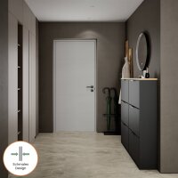 Schuhschrank STIVIO 2x 3 Klappe Schwarz 60 cm, LED...