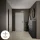 Meuble à chaussures STIVIO 2x 3 portes, noir, 60 cm, miroir rond à LED avec cadre, 80 cm (3 intensités déclairage)