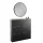 Meuble à chaussures STIVIO 2x 3 portes, noir, 60 cm, miroir rond à LED avec cadre, 80 cm (3 intensités déclairage)