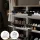Meuble à chaussures STIVIO 2 x 3 portes battantes blanc-gris 60 cm, miroir rond sans cadre à LED 100 cm (2 intensités déclairage)