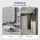 Meuble à chaussures STIVIO 2 x 3 portes battantes blanc-gris 60 cm, miroir rond sans cadre à LED 100 cm (2 intensités déclairage)