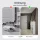 Meuble à chaussures STIVIO 2x 3 portes battantes blanc-gris 60 cm, miroir rond LED sans cadre 60 cm (2 intensités déclairage)