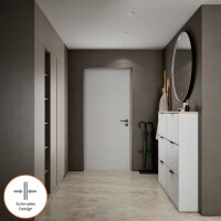 Schuhschrank STIVIO 2x 3 Klappe Weiß Grau 60 cm,...