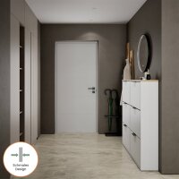 Schuhschrank STIVIO 2x 3 Klappe Weiß Grau 60 cm,...