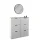 Meuble à chaussures STIVIO 2x 3 portes battantes blanc-gris 60 cm, miroir rond à LED avec cadre 60 cm (3 intensités déclairage)