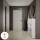 Meuble à chaussures STIVIO 2x 3 portes battantes blanc-gris 60 cm, miroir rond à LED avec cadre 80 cm (3 intensités déclairage)