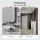 Meuble à chaussures STIVIO 2x 3 portes battantes blanc-gris 60 cm, miroir rond à LED avec cadre 80 cm (3 intensités déclairage)