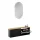 Armario para zapatos STIVIO, 2 puertas abatibles, negro, 60 cm; espejo LED ovalado sin marco (2 intensidades de luz)