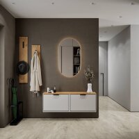 Shoe Cabinet STIVIO 2x 1 Flap White Grey 60 cm wide, Oval...