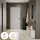 Meuble à chaussures STIVIO 2x 1 porte battante blanc-gris 60 cm, miroir ovale à LED avec cadre (3 intensités déclairage)