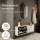 Meuble à chaussures STIVIO 2x 1 porte battante blanc-gris 60 cm, miroir ovale à LED avec cadre (3 intensités déclairage)