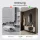 Meuble à chaussures STIVIO 2x 1 porte battante blanc-gris 60 cm, miroir ovale à LED avec cadre (3 intensités déclairage)