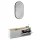 Meuble à chaussures STIVIO 2x 1 porte battante blanc-gris 60 cm, miroir ovale à LED avec cadre (3 intensités déclairage)