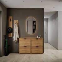 Shoe Cabinet STIVIO 2x 2 Flaps in Golden Oak – 60...