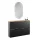Meuble à chaussures STIVIO 2x 2 portes battantes noir 60 cm, miroir ovale LED sans cadre (2 intensités déclairage)