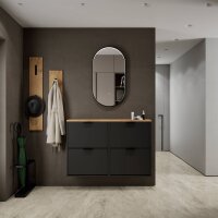 Schuhschrank STIVIO 2x 2 Klappen Schwarz 60 cm, LED...