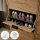 Scarpiera STIVIO 2x 3 ante a ribalta, rovere dorato, 60 cm, specchio ovale con cornice e illuminazione a LED (3 livelli di luminosità)
