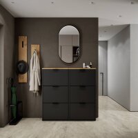 Schuhschrank STIVIO 2x 3 Klappen Schwarz 60 cm, LED...