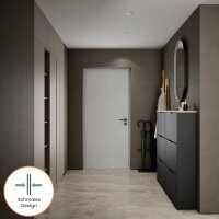 Schuhschrank STIVIO 2x 3 Klappen Schwarz 60 cm, LED...