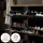 Meuble à chaussures STIVIO 2 x 3 portes battantes, noir, 60 cm, miroir ovale à LED avec cadre (3 intensités déclairage)