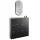 Meuble à chaussures STIVIO 2 x 3 portes battantes, noir, 60 cm, miroir ovale à LED avec cadre (3 intensités déclairage)