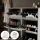 Schuhschrank STIVIO 2x 3 Klappe Weiß Grau 60 cm, LED Spiegel oval ohne Rahmen (2 Lichtstufen)