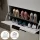 Shoe Cabinet STIVIO 2x 3 Flaps White Grey 60 cm, Oval LED Mirror with Frame (3 Light Levels)