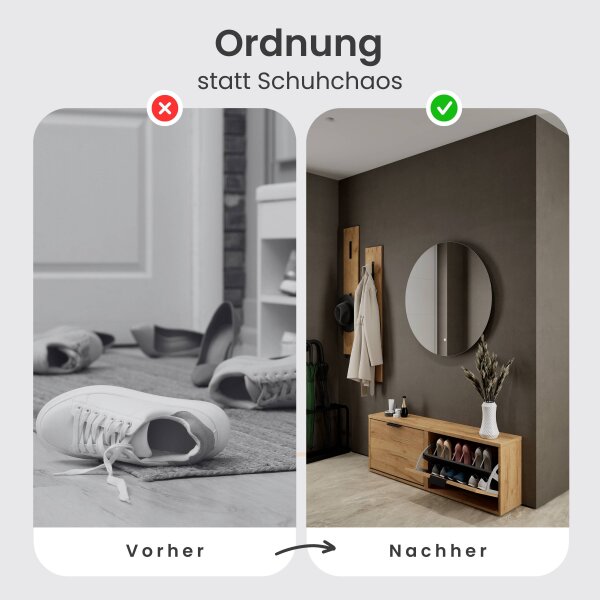 Schuhrank STIVIO 2x 1 Klappe Gold Eiche