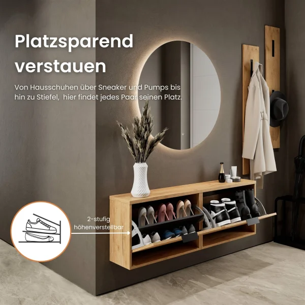 Scarpiera STIVIO 2x 1 anta, rovere dorato