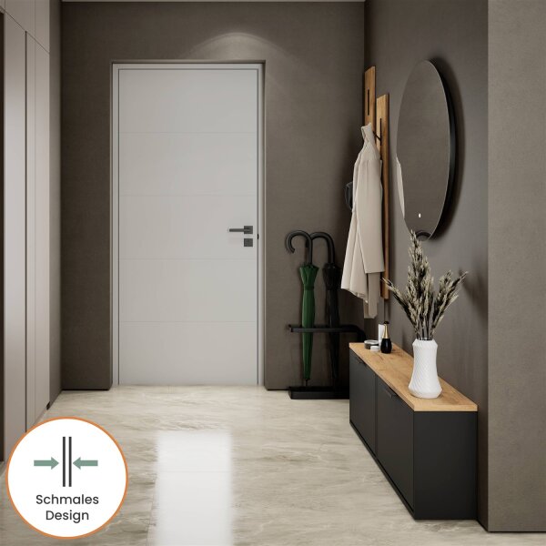 Schuhschrank STIVIO 2x 1 Klappe Schwarz