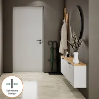 Scarpiera STIVIO 2x 1 anta, bianco e grigio