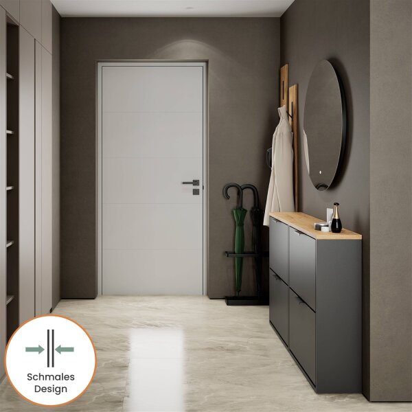 Schuhschrank STIVIO 2x 2 Klappe Schwarz