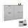 Schuhrank STIVIO 2x 2 Klappe Weiß Grau 60 cm