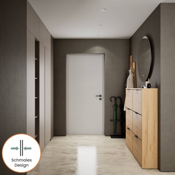 Schuhrank STIVIO 2x 3 Klappe Gold Eiche 60 cm