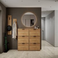 Shoe Cabinet STIVIO with 1 Flap in Golden Oak &ndash; 60...