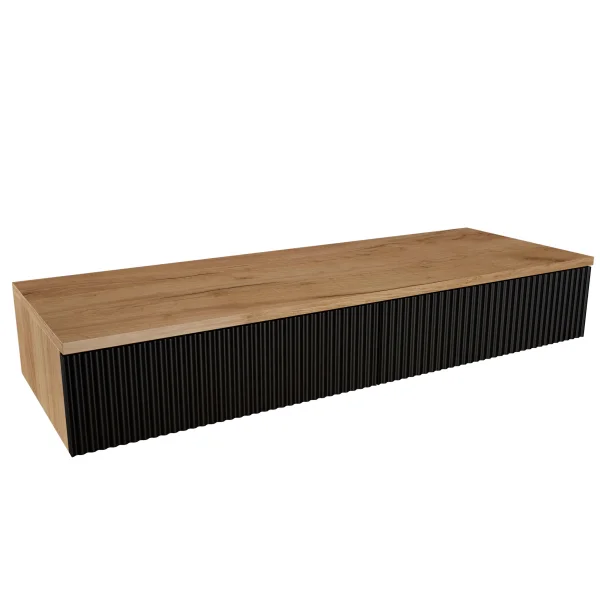 AMYRA Konsolentisch 100 cm in Gold Eiche / Schwarz - - hängend