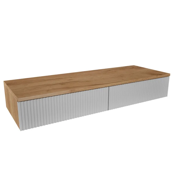 Tavolino AMYRA da 100 cm in rovere dorato / bianco - sospeso