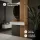 Tavolino AMYRA da 100 cm in rovere dorato / bianco - sospeso